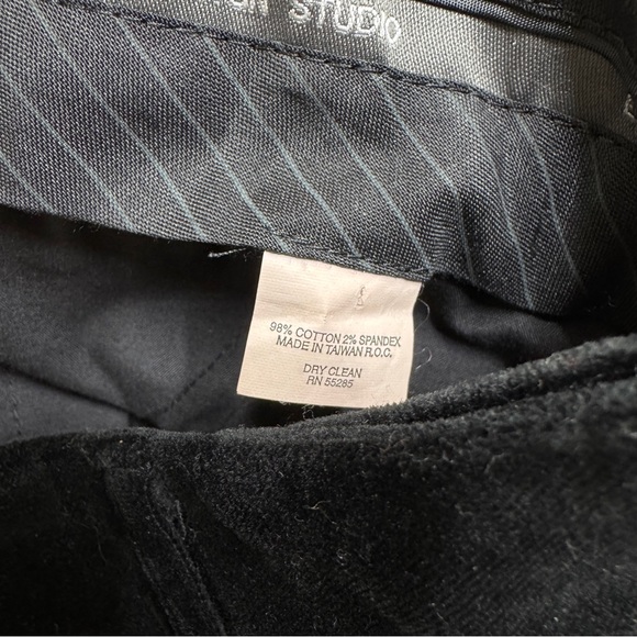 {Express Design Editor} Black Velvet Party Holiday Bootcut Trousers Dress Pants - Picture 6 of 7
